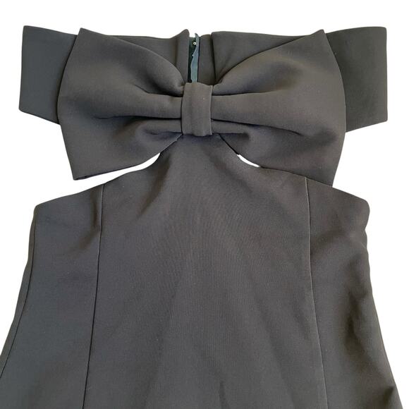 Zara Sz M Bow Detail Cut-Out Strapless Mini Dress in Black Sexy Revenge Dress - Picture 9 of 16